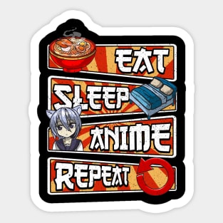 Eat Sleep Anime Repeat Cute Anime Obsessed Sticker